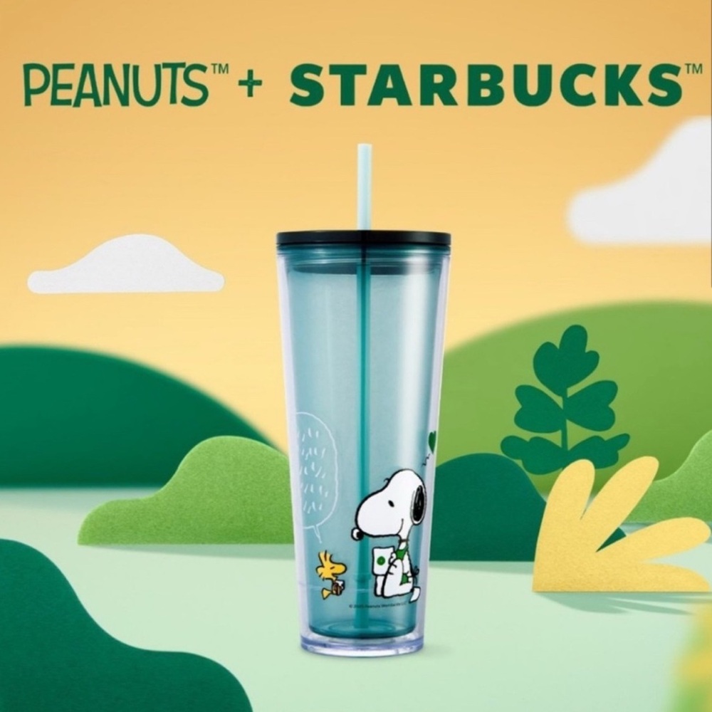 Starbucks Peanuts Snoopy Tumbler - Green and Black